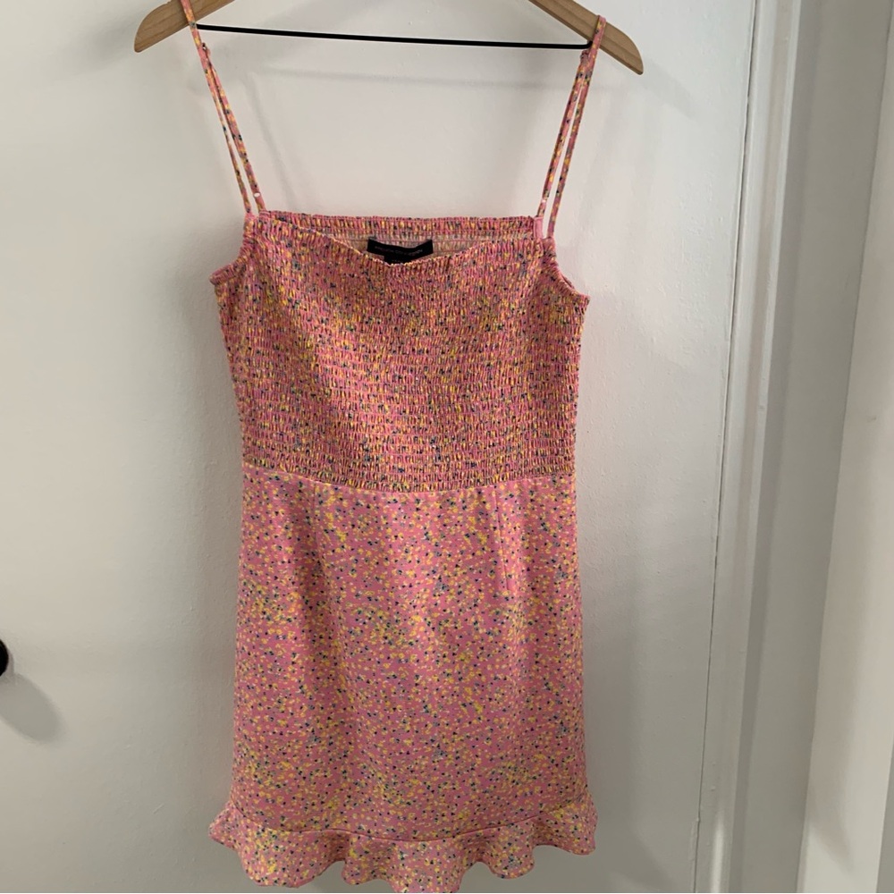 French Connection Stacie Daisy Verona Crepe Smoked Mini Dress Size 8